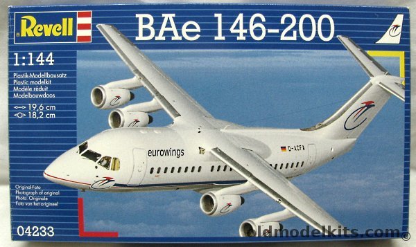 Revell 1/144 BAe 146-200 - (British Aerospace 146) - Eurowings Air Lines, 04233 plastic model kit